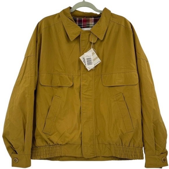 NEW Deadstock London Fog Mustard Yellow Bomber Jacket Men’s Size Large - Picture 1 of 7